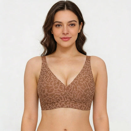 🏆🔥Super Firming Leopard Print Jelly  Bra | Women Wirefree Bras 👍No More Sagging Breasts