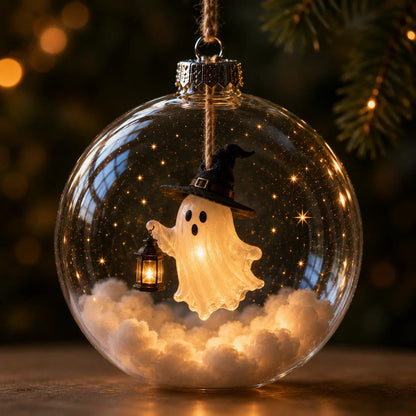 🎃 Halloween Glowing Mini Ornament Collection – Cat / Witch / Pumpkin / Ghost Lighted Decor