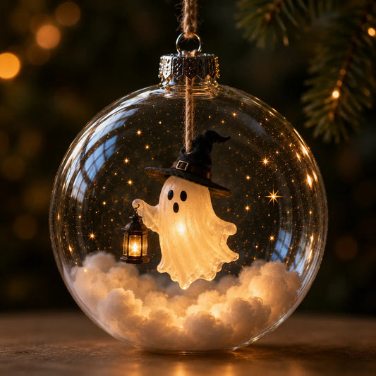 🎃 Halloween Glowing Mini Ornament Collection – Cat / Witch / Pumpkin / Ghost Lighted Decor