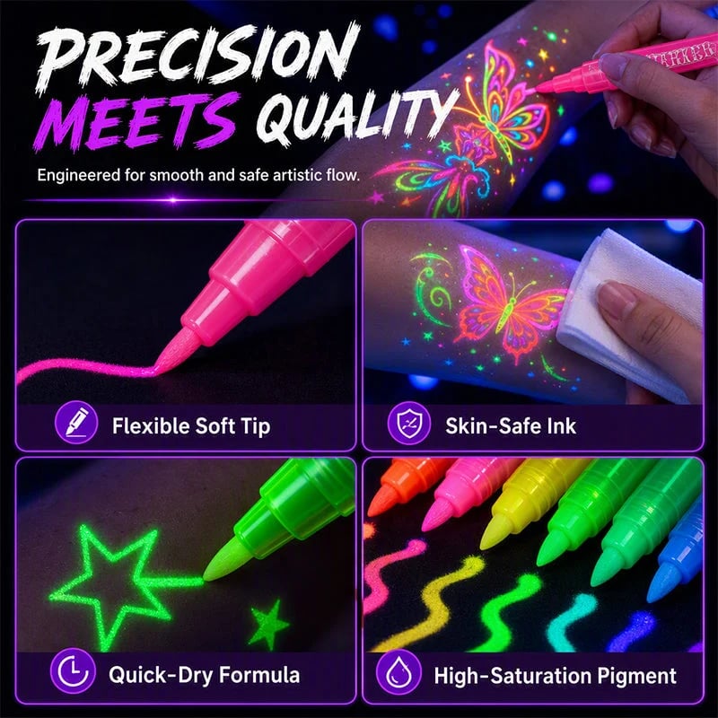 Glow Party Neon Tattoo Markers