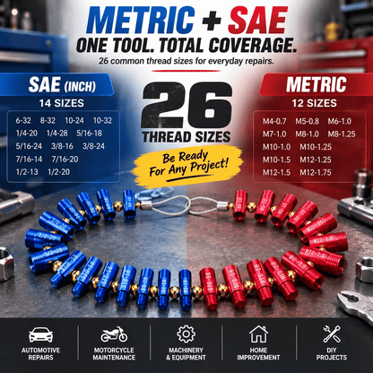 🔩 26-Piece Nut & Bolt Thread Gauge Set