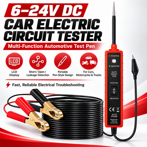 🎁Car Electric Circuit Tester,  6-24V DC Automotive Multifunctional Drive Test Pen, Car Short Circuit/Open Circuit/Leakage Detection Tool