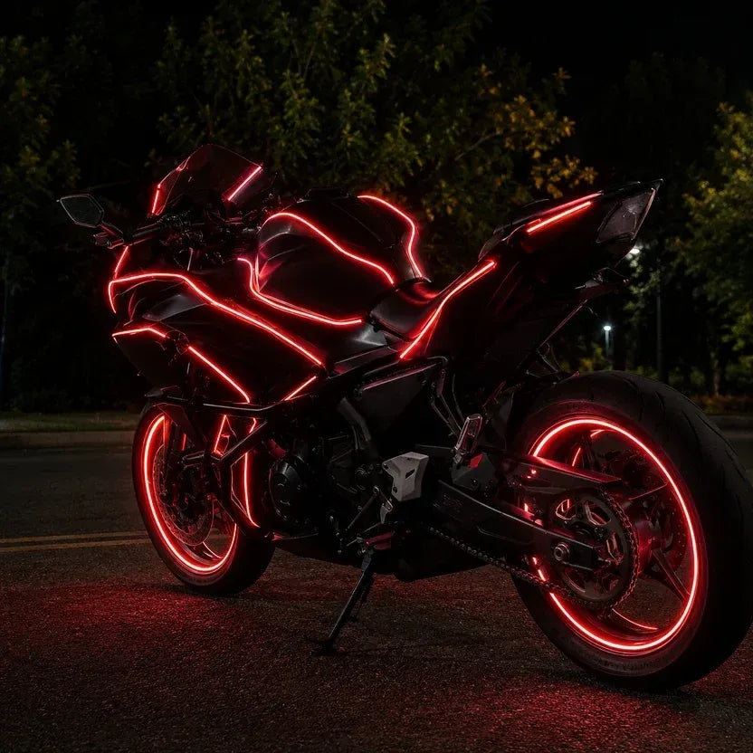 🔥🎁🏍️ Motorcycle RGBIC Glow Kit – 5000+ Colors, Music Sync & App Control