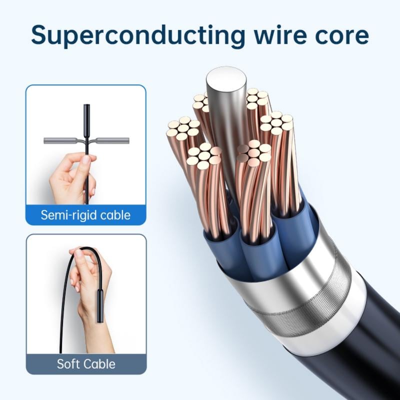 1920P HD Endoscope Camera with Light, Type-C & Lightning 3-in-1 Borescope Inspection Camera, Waterproof Snake Camera for iPhone, Android & PC