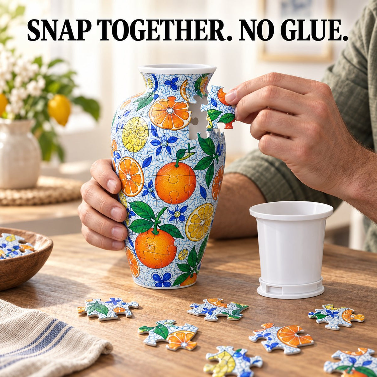 🧩 164 Pieces 3D Puzzle Vase | Fun DIY Craft Project, Build Your Own Decorative Flower Vase