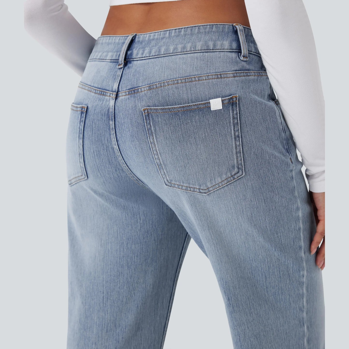 Halara Flex Low-Rise Straight-Leg Casual Jeans, 94% Cotton