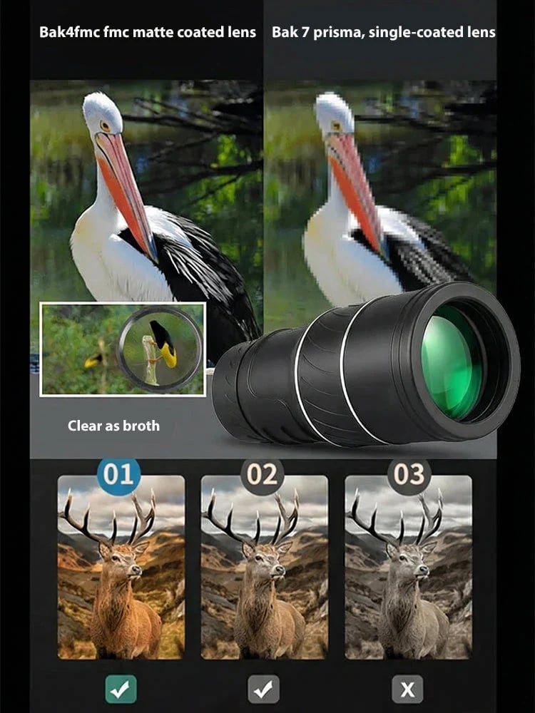 🔥Used by American Mountain Guides! 100x HD Monocular, IPX5 Waterproof & Fog-Proof🧭🔭