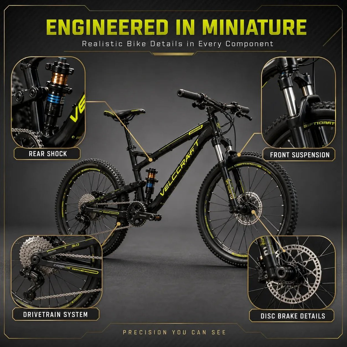 🎁🚲DIY Mountain Bike Model Kit- Build, Display & Collect(✨Buy 2 Free Shipping)