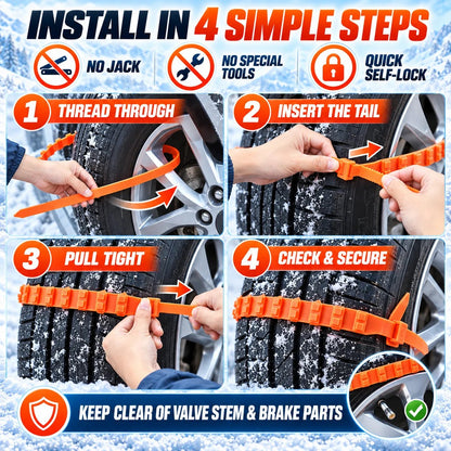 Emergency Tire Traction Straps – Quick-Install Grip for Snow, Ice & Mud