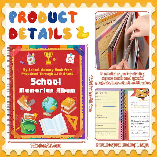 Preschool Memory Book – Kids School Years Keepsake Photo Album