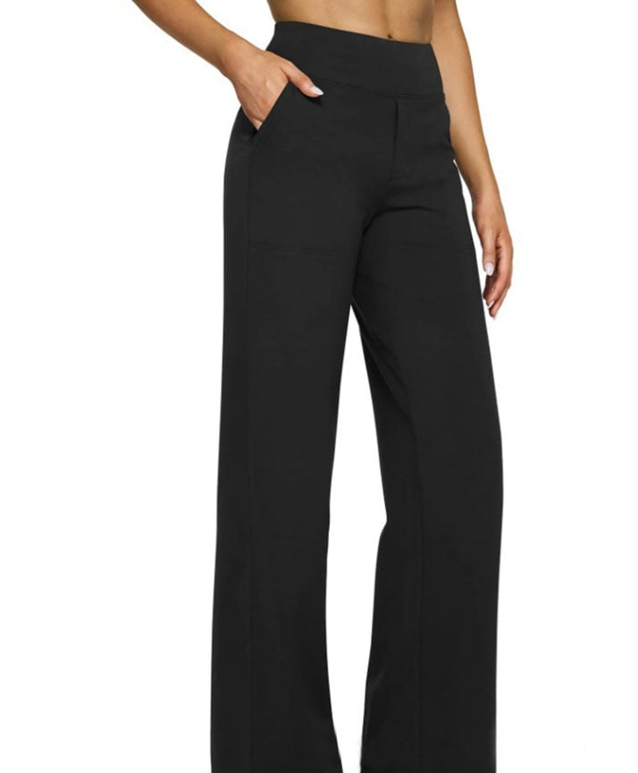 Women's High Waisted Wide Leg Yoga Dress Pants with Pockets