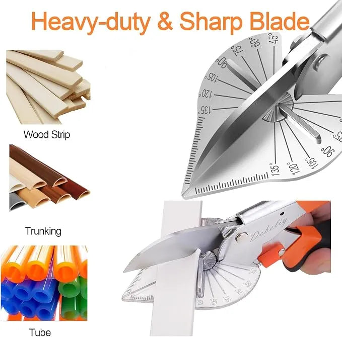 ⭐ ⛏️Multi Angle Miter Shear Cutter, Stainless steel material, 45°-135° Adjustable Angle Trim Scissors Hand Tool