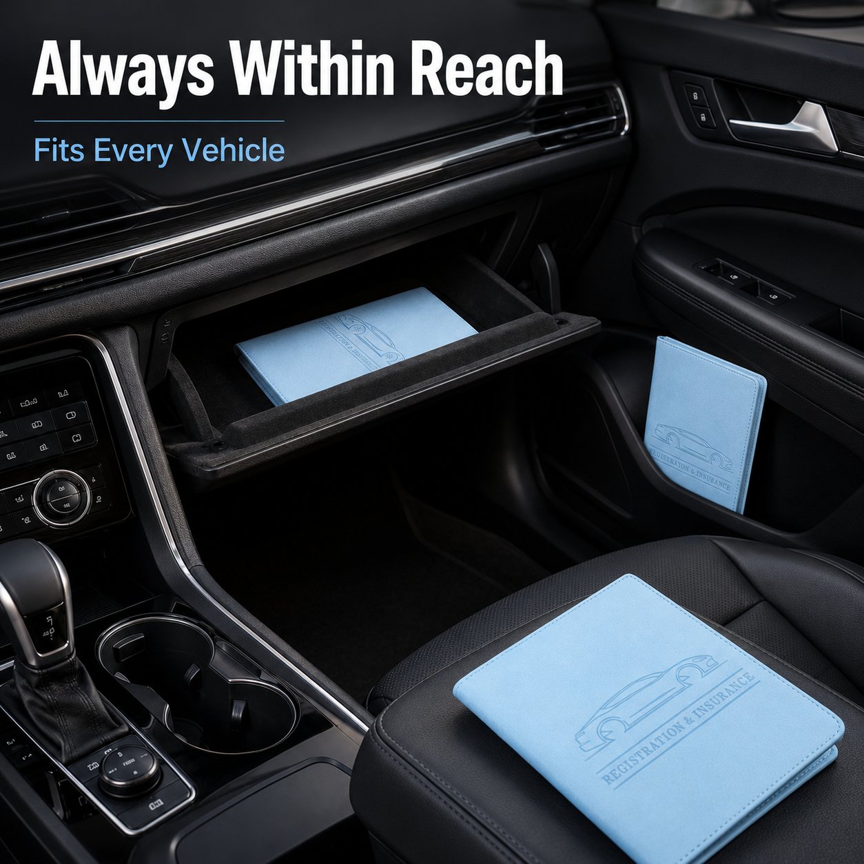 🚗 Car Registration & Insurance Document Holder | Premium PU Leather Organizer