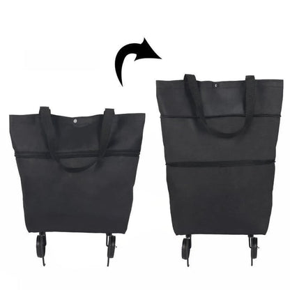 🛒 Large-capacity Folding Push-pull Shopping Bag - The Perfect Choice for Large-scale Shopping Trips