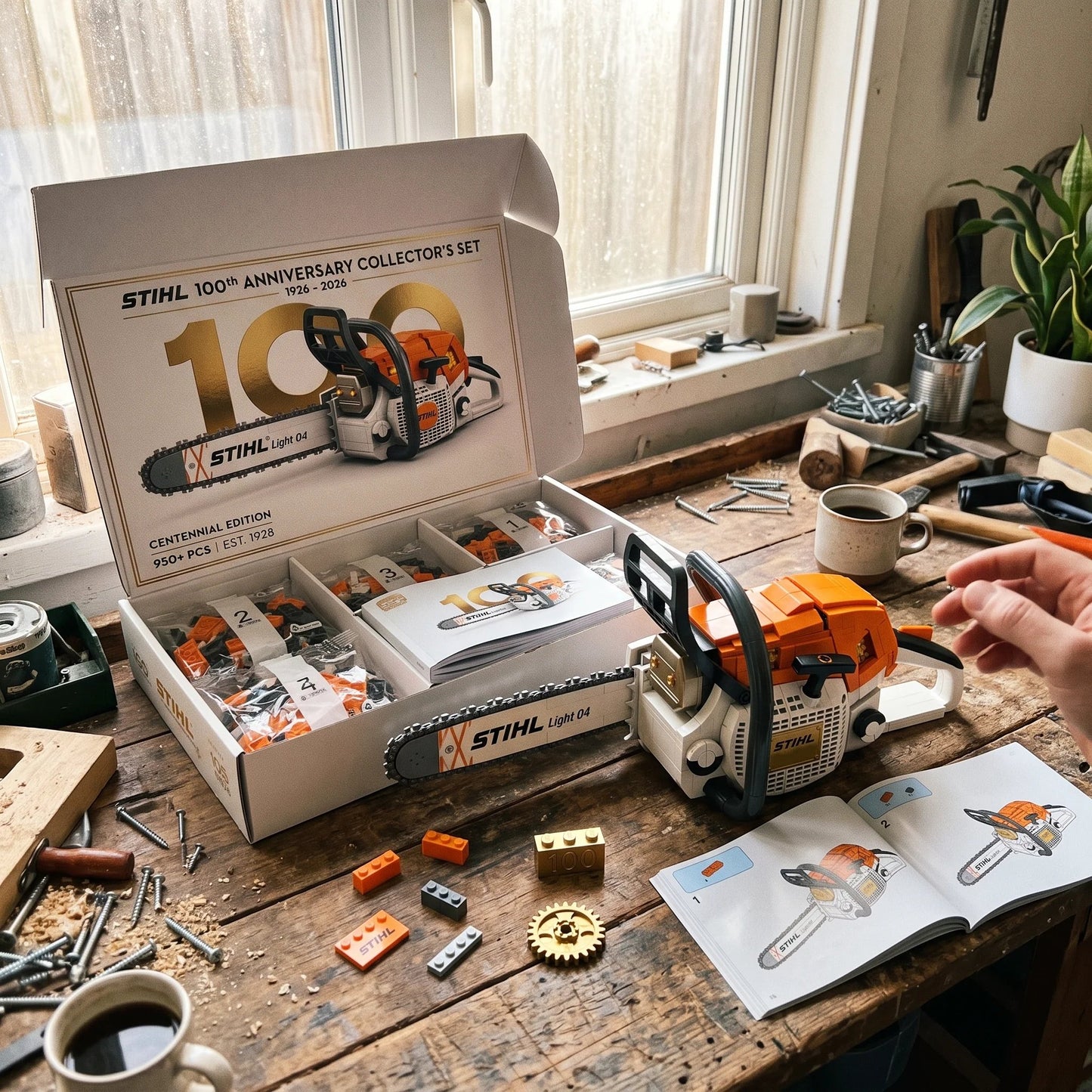 STIHL 100th Anniversary Collector’s Brick Set – Centennial Chainsaw Commemorative Building Blocks