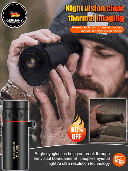 🌙 AI15 Thermal Imaging Monocular – 384×288 Resolution, 8000m Range, 10-Hour Battery