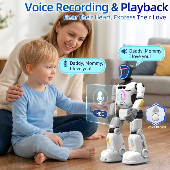 JoyStone Robot Toy for Kids, Programmable RC Robot with Voice Recording & Playback