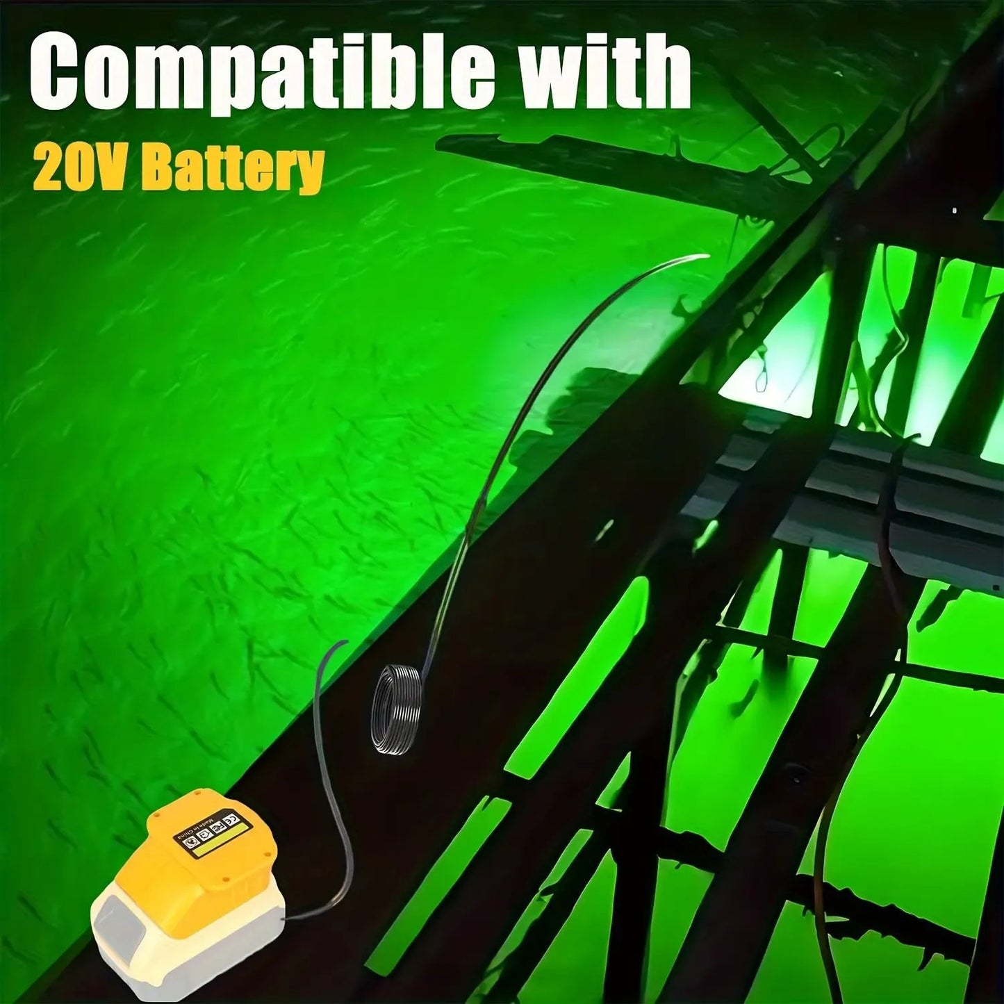 Father's Day Gift⚡💚IP68 Underwater fishing light Compatible with DeWalt 20V Battery