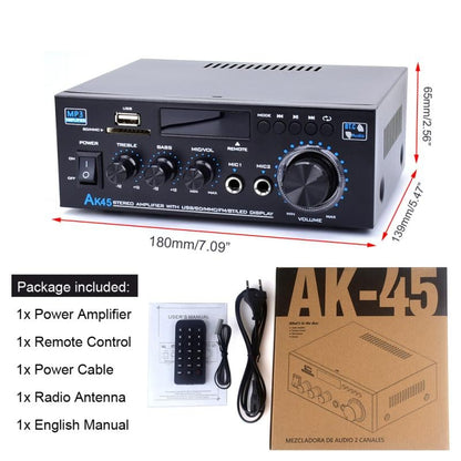 AK45 300W/AK45 Pro 400W Bluetooth 5.0 Stereo Amplifier