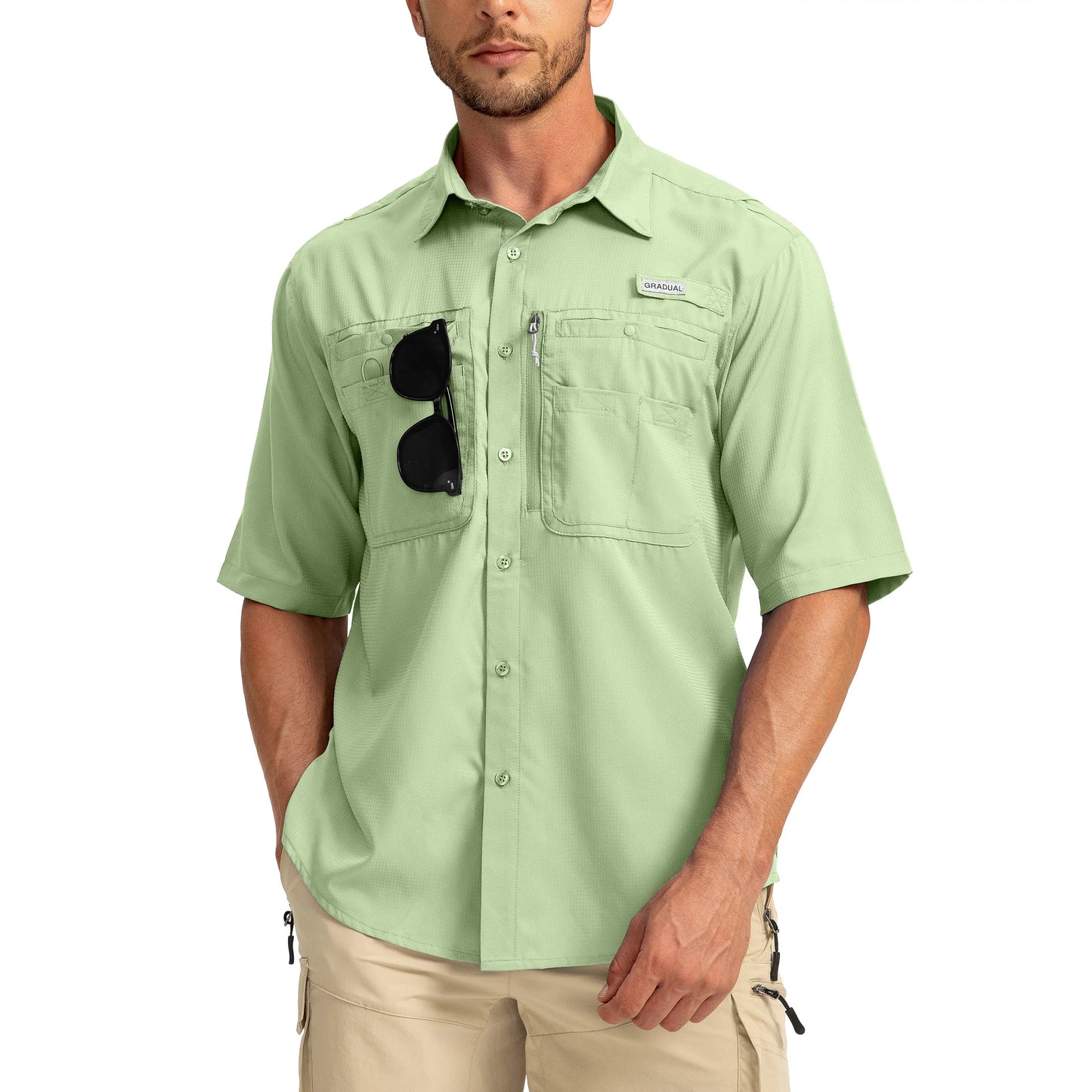 ☀️ Men’s UPF50+ Quick Dry Fishing Short Sleeve Shirt