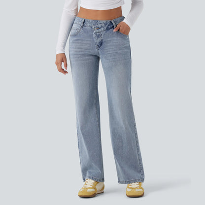 Halara Flex Low-Rise Straight-Leg Casual Jeans, 94% Cotton