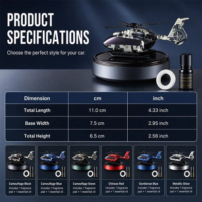 🔥HOT SALE 49% OFF✨Solar Helicopter Aromatherapy Diffuser – Spins in Light, Refillable Scent Pads, for Car & Home🚁
