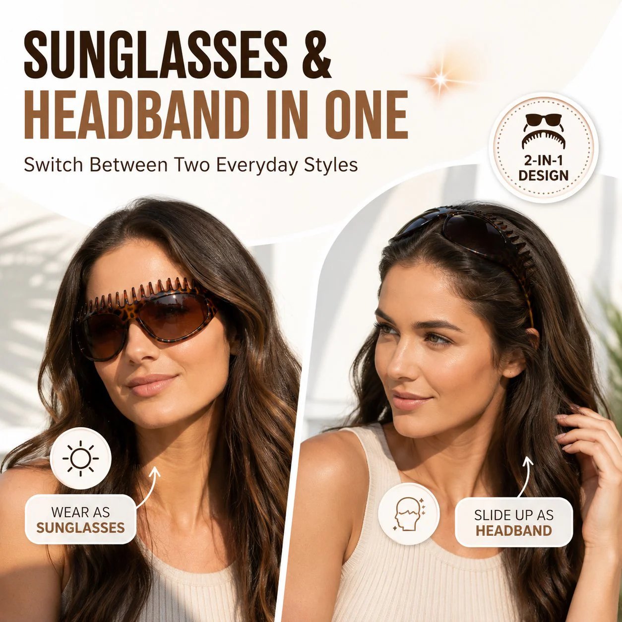 🏆1 Bestselling🏆2-In-1 Tortoiseshell Headband Sunglasses