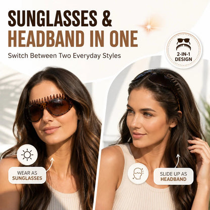 🏆1 Bestselling🏆2-In-1 Tortoiseshell Headband Sunglasses