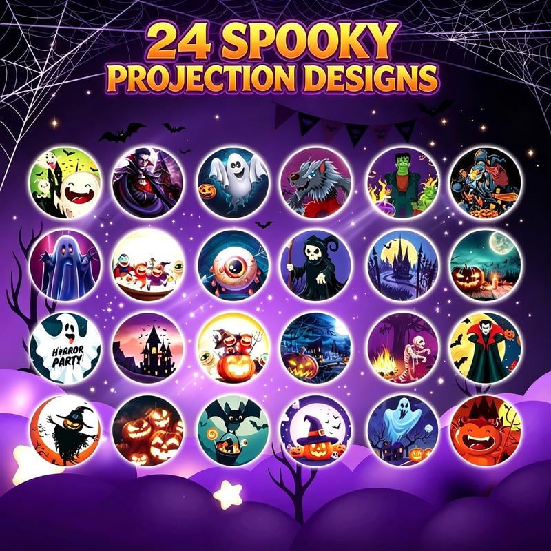 🎃👻Kids Halloween Christmas Projection Flashlight Toy – Create Magical Bedtime Stories With 24 Festive Light Slides