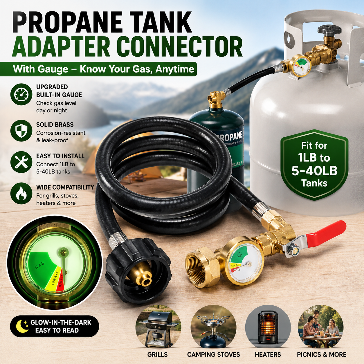 🔥🎁🔥36 Inch Propane Gas Tank Adapter Connector