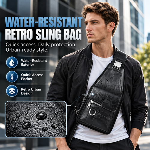 !🧳The Mercer Retro Sling Bag – Water-Resistant, Intelligent Storage & Ergonomic Comfort