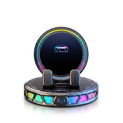 360° Rotating Wireless Charging Car Phone Mount with RGB LED Lights