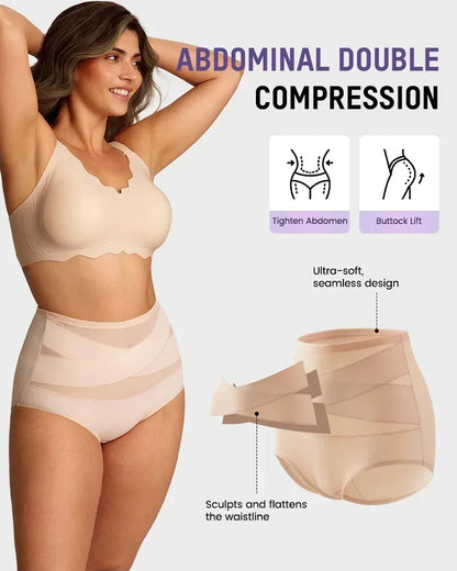 💟Plus-Size High-Waist Cross Tummy Control Panties🩲