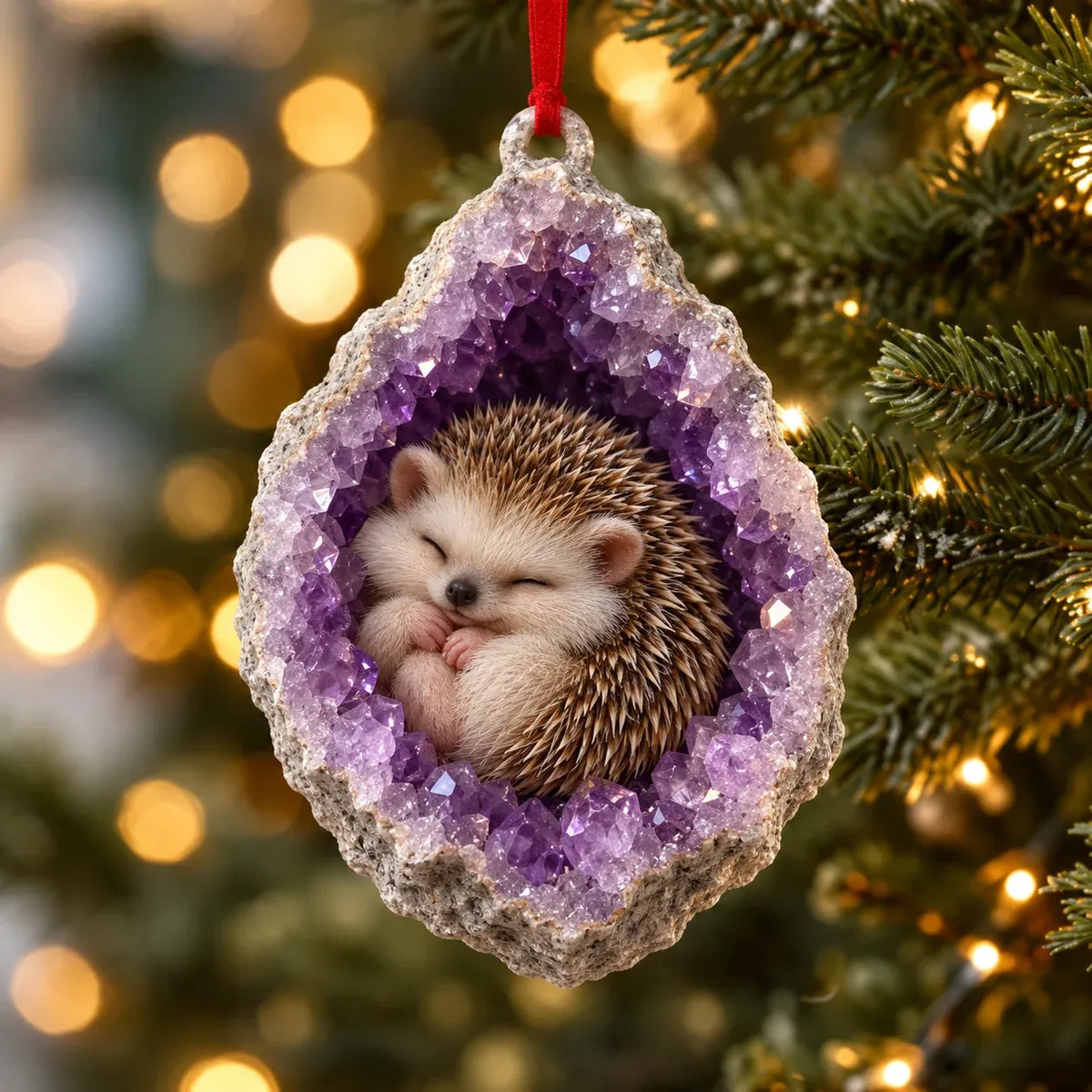 🎄Early Bird Christmas Sale 50% OFF |✨Woodland Geode Animal Ornaments – Tiny Christmas Friends Hidden in Crystal Magic
