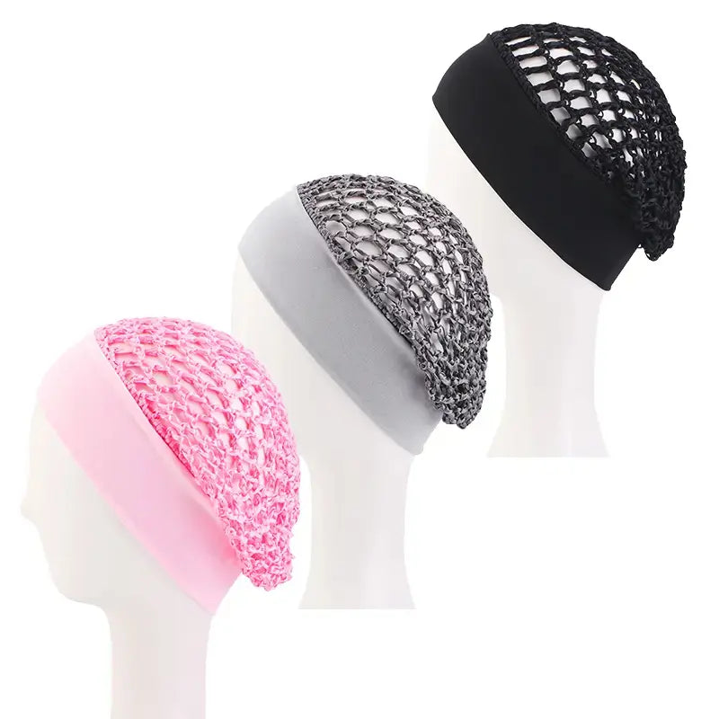 Humwam 3-Piece Stretchy Wide-Edge Sleeping Cap Set💫