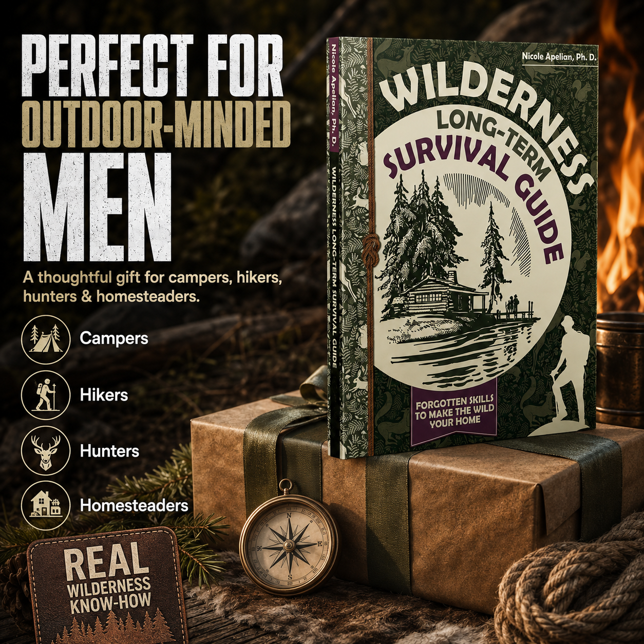 Wilderness Long-Term Survival Guide Hiking Foraging Book