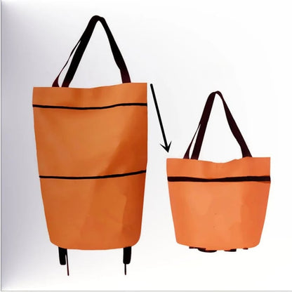 🛒 Large-capacity Folding Push-pull Shopping Bag - The Perfect Choice for Large-scale Shopping Trips
