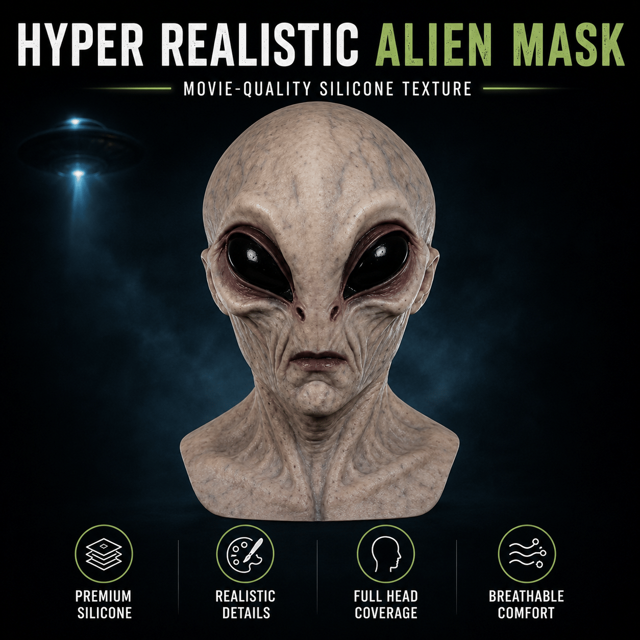 🎁Buy 2 Save 10% OFF🔥Lifelike Alien Silicone Mask