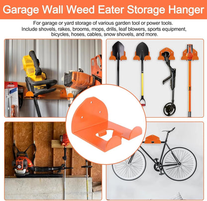 Garage Organizer Wall Hanger - Garden Tool Rack for Grass Trimmer, Hedge Trimmer, Garage Tools