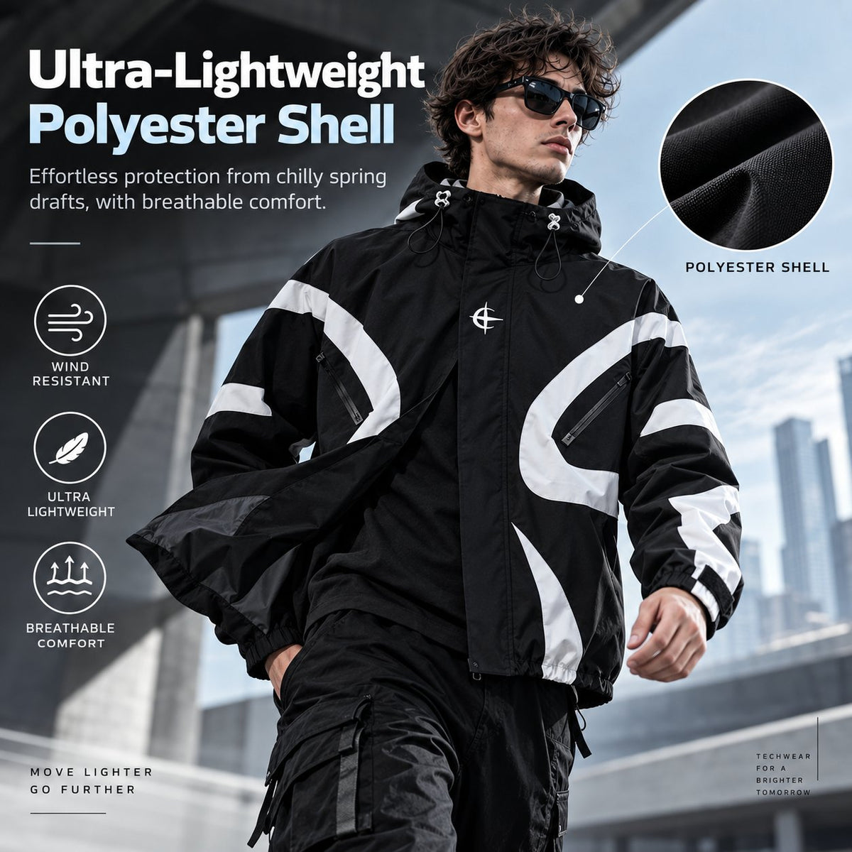 🔥Menswear Stylish Futuristic Techwear Windbreaker Coat