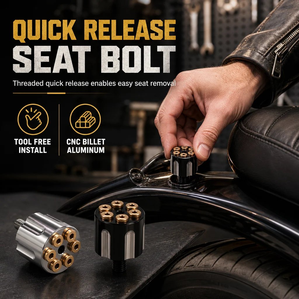 ⏰Motorcycle CNC Quick Release Seat Bolt 6mm Seat Cushion Fixing Screw