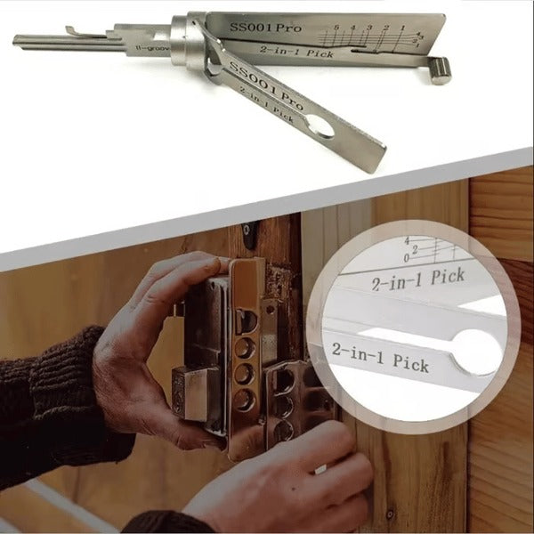 🔑2-in-1 Professional Locksmith Tool for Double Track Door Locks, Precision Lock Maintenance & Repair