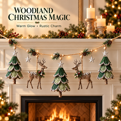 Lighted Woodland Christmas Garland