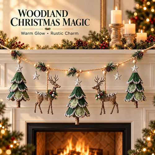 Lighted Woodland Christmas Garland