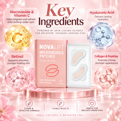 Micro Needle Eye Patches for Dark Circles & Wrinkles | Hyaluronic Acid Under Eye Treatment