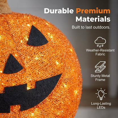 🎃 Light-Up Pop-Up Outdoor Halloween Pumpkin Set – Autumn Seasonal Decor ⭐