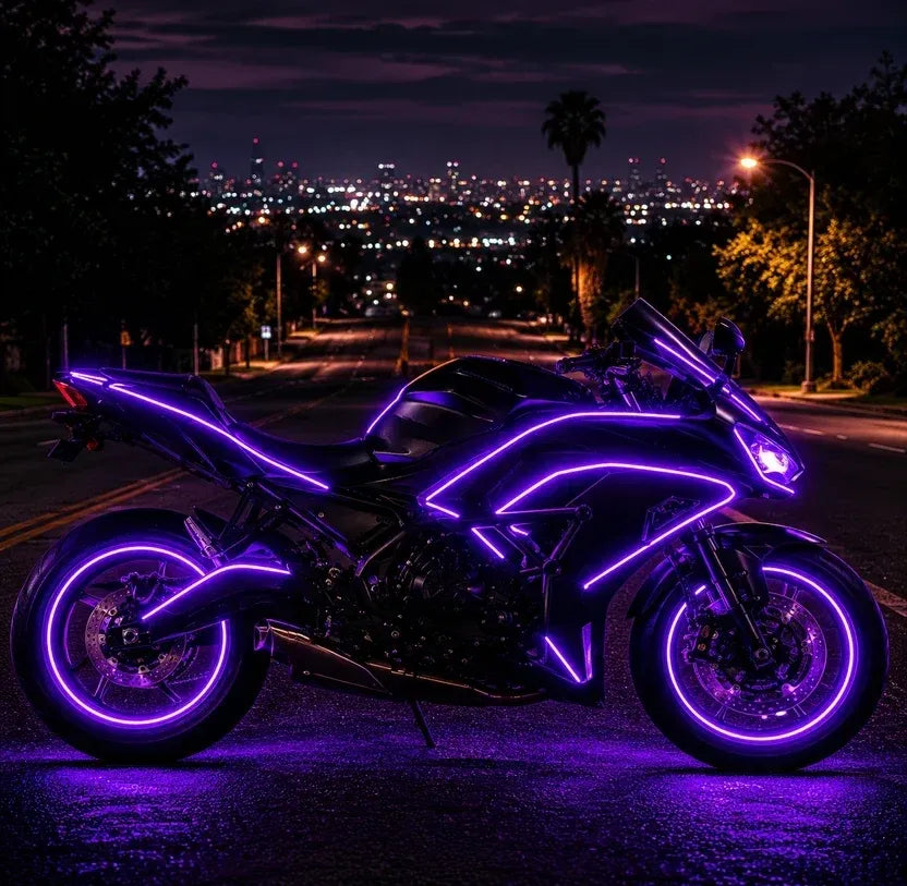 🔥🎁🏍️ Motorcycle RGBIC Glow Kit – 5000+ Colors, Music Sync & App Control