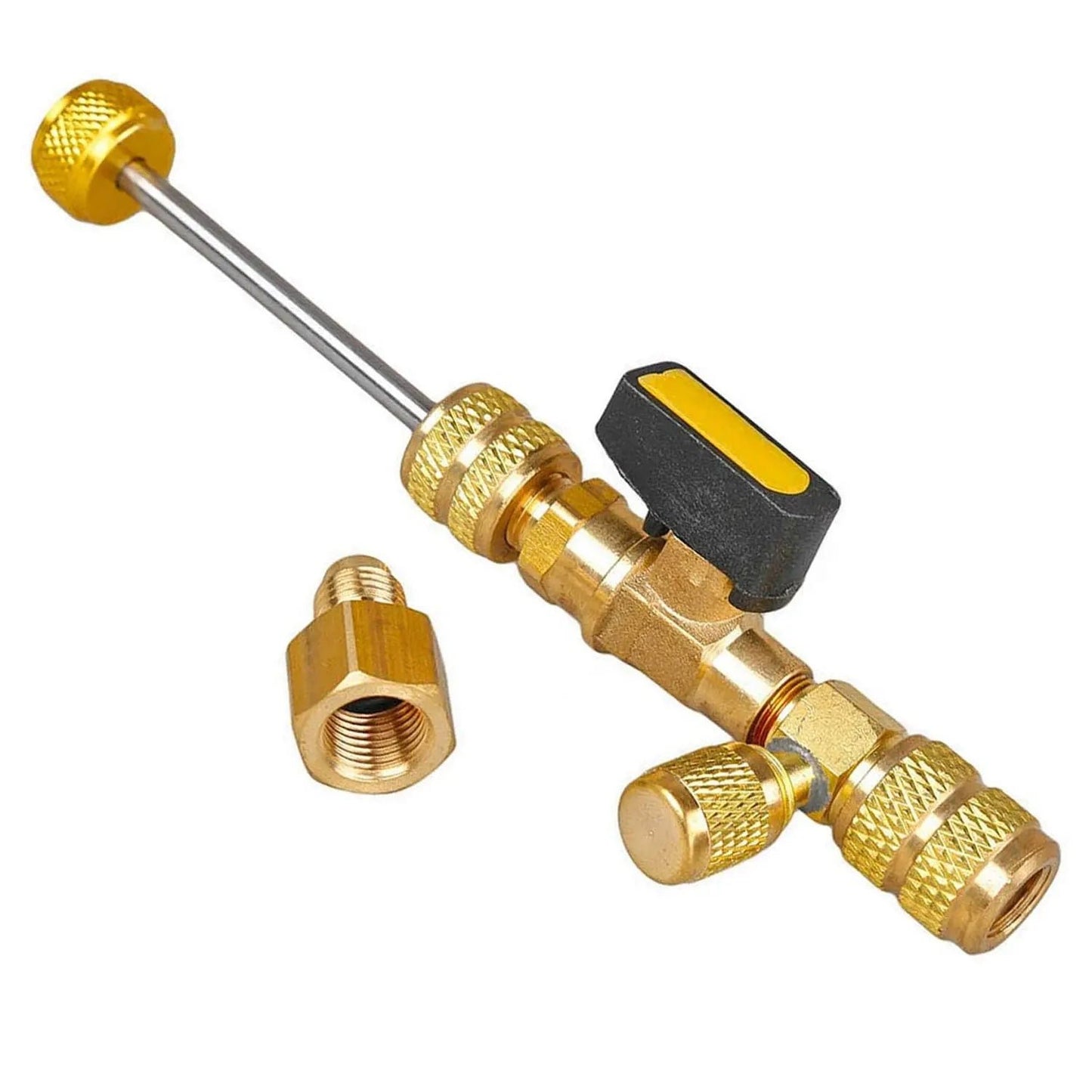🧰HVAC Valve Core Removal Tool with Dual Size SAE 1/4" & 5/16" Port, AC Schrader Valve Core Remover Installer for R22 R410A R32 Refrigeration Air Conditioning Systems