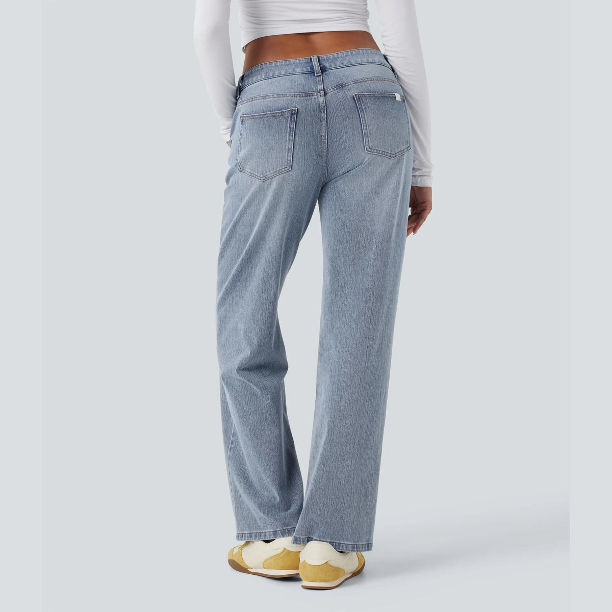 Halara Flex Low-Rise Straight-Leg Casual Jeans, 94% Cotton