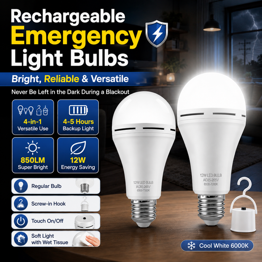 💡 Never Be Left in the Dark ⚡ Rechargeable Emergency Light Bulbs - Bright, Reliable & Versatile 🔋
